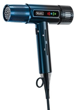 Wahl Vanquish Professionell Hårtork, Snabbtorkande, Midnight Blue | Professionell Hårtork med 1600 Watt och Jonteknik, med Magnetiska Munstycken och Diffusortillbehör för Snabb Torkning