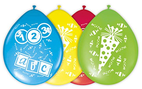 8 Luftballons farbl. sort. Schulanfang Einschulung erster Schultag ABC Schultüte (ABC/Schultüte)