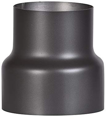 FIREFIX R150/Ü1 Réduction de tuyau de poêle 150 à 120 mm pour tuyaux de fumée de 2 mm d'épaisseur, laqué noir, de raccordement de poêle de 150 mm à raccord mural de 120 mm