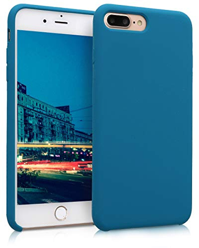 kwmobile Cover per Apple iPhone 7 Plus/iPhone 8 Plus Custodia - Back Case per Smartphone in Silicone TPU - Protezione Gommata - petrolio