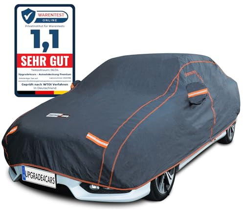 Upgrade4cars Telo Copriauto Premium da Esterno Imbottito e Impermeabile con Cinghie e Cerniera | Copertura Auto Felpato Universale Antigraffio per Estivo e Invernale 571 * 203 * 120 cm