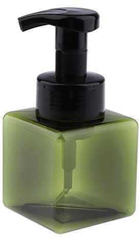 Easnea Distributeur de savon moussant Pousse Mousse en plastique pour salle de bain, cuisine, hôtel, vert foncé 250 ml