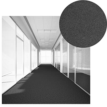 HMM Nadelvlies Teppichboden Meterware - Teppich Läufer grau Bodenbelag Nadelfilz, Auslegware 2m breit, Filzteppich dünn zum Zuschneiden Messeteppich & Event Schwer Entflammbarer Fußbodenbelag