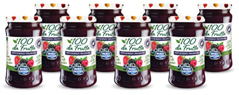 Menz&Gasser, Composta di Frutti di Bosco 100Dafrutta, 100% Frutta IQF di Alta Qualità, Lavorata con Passione in Trentino-Südtirol, Senza Glutine, Vegan, 8 Vasi x 240 g