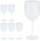 Relaxdays Copas Vino Plástico, Set de 6, Irrompibles, Libres de BPA, 400 ml, Reutilizables, Vasos Camping, Blanco