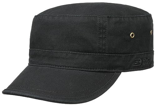 CapUniverse Urban Army Cap Military Vintage Design Robuste Baumwollcap Damen Herren Ideal für alle Jahreszeiten schwarz L/XL (58-61 cm)