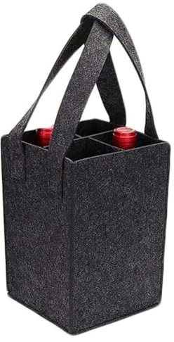Jiuzcare Flaschentasche, Filz Bottle Bag Mit Abnehmbaren Trennwänden für Weinflasche Bierflasche, Dunkelgrau