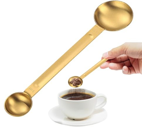 TAOLE Cuillère Doseuse À Café en Acier Inoxydable, 15ml Cuillere Doseuse Gramme Cuillère À Café Cuillère À Mesurer pour en Grains Thé Poudre De ProtéIne, Cuillere Doseuse