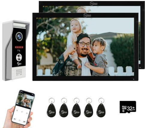 1080P Wired Video Door Phone Doorbell Intercom System, Door Entry System with 10 Inch Touch Screen, Support Auto Recording Infrared Night Vision PIR Motion Detection (2)