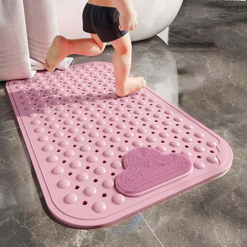 KQIEJUY Duschmatte rutschfest - Antirutschmatte für die Dusche - Badewannenmatte - Antirutschmatte Badewanne - Extra Lange Badematte rutschfest - Badematten maschinenwaschbar 70 x 40 cm