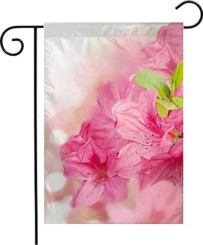 Gartenflagge Azalee Japanischer Strauch Floresa Gartenarbeit Blume Wachstum Schönheit Baum Objekte Gartenflaggen Wetterfeste Fahne Robuste Garten Banner Für Veranda Parade Garten 30X45Cm