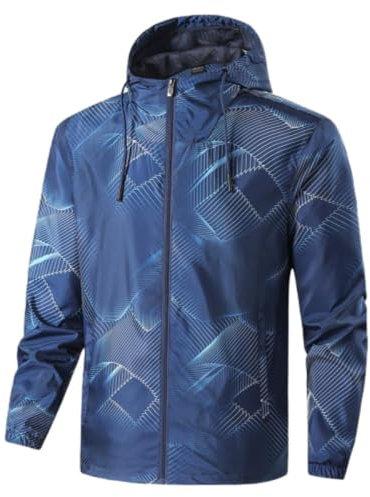 ZUOYIMEI Jacke Herren Klassisch Trend Outdoorjacke Herren Camping Climbing Punching Jacket Herren Casual Mode Sport Hoodie Jacke Herren B-Blue XXL