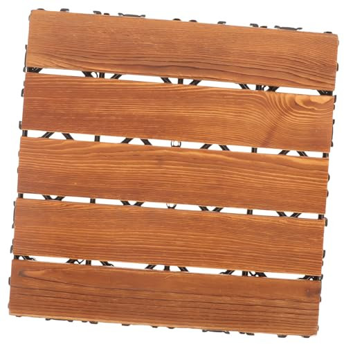 AUTSUPPL Anticorrosive Wood Floor for Outdoor Flooring Balcony Flooring and Patio Floor Tiles Made of Carbonized Wood Material for Garden Walkways and Patio Decorations