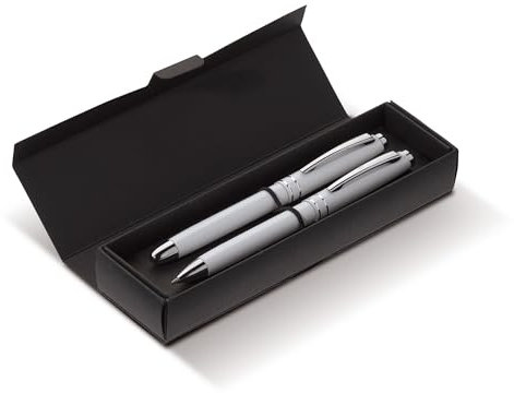Schreibset / bestehend aus Kugelschreiber und Rollerball / Farbe: weiß