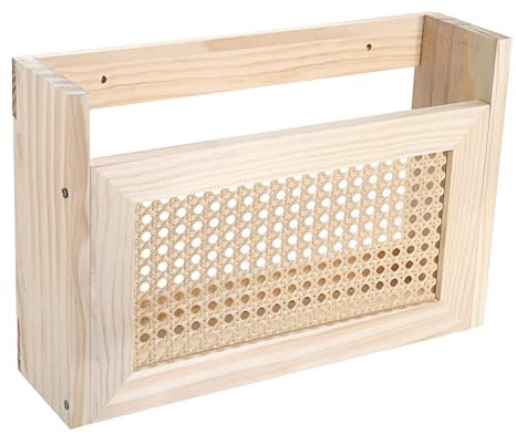 BSTKEY Étagère murale en bois pour magazines rectangulaire, porte-revues, dossiers, documents, maison, journaux, courrier pour bureau, entrée, salle d'attente, salon