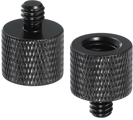 PATIKIL Adattatore Vite Treppiede 3/8 Femmina a 1/4 Maschio, 2Pz Vite Microfono Vite Fotocamera Convertitore a Doppia Testa per Supporto Microfono Accessori Braccio Magico