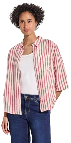 STREET ONE randig skjortblus, röd, 40