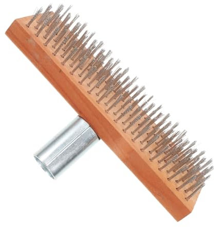 CTIRCHIU Spazzola in Acciaio per Esterni Scopa Pesante per Pulizia Patio e Giardino Setole Metalliche per Rimozione Muschio e Sporco Ostinato Design Portatile e Leggero