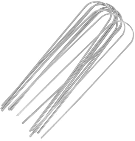 Toyvian Piquets De Jardin en Métal De u pour Pelouse Et Toile Paysagère, Lot De 8, 25 x 5 Cm, Résistants Aux Intempéries, Installation Rapide, Fixation Stable Extérieure