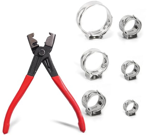 Lot de 60 pinces à colliers de serrage réglables en acier inoxydable - Type Clic-R - Pour tuyaux à gaz, voiture, jardin