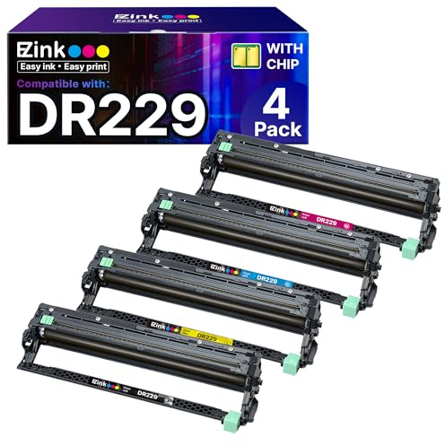 E-Z Ink Compatible DR229CL Drum Unit (Not Toner) Replacement for Brother DR229CL use with TN229 TN229xl Compatible with Brother MFC-L3780CDW MFC-L3720CDW HL-L3220CDW HL-L3280CDW Printer (4 Pack)