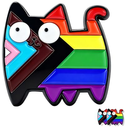 2 Stück Pins Anstecker Pin, Rainbow Badge Katzen Anstecker, Bunte Niedliche Enamel Pin, Cartoon Katze Brosche für Kleidung, Rucksack, Bag Pins