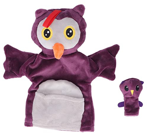 petjoyful Handpuppe Eltern-Kind-Interaktion Plüsch Cartoon Tier Eule Handpuppe Spielzeugpuppe