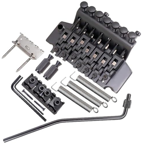 MoSundi Set ponte tremolo a 7 corde con doppio sistema di bloccaggio per chitarra elettrica, nero
