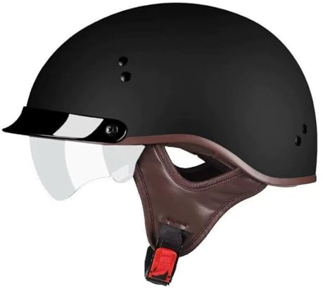 Caschi Jet E Demi-Jet Vintage Mot Casco Mezzo Scodella Retro Approvato DOTECE Aperto Casco Motociclo Per Cruiser Scooter Caschi Cromwell Per Uomini Donne Mezzo Casco Estivo J,XL:61-62CM