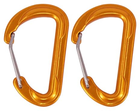 Haodream 2 piezas de clip de resorte gancho en forma de D mosquetón llavero mosquetón escalada alpinismo hebilla metal gancho de resorte alpinismo hebilla clip al aire libre