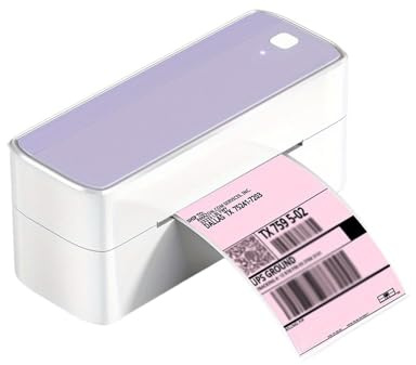 CCZRD Impresora De Envío PM 241 BT, Etiquetas Térmica Inalámbrica For Pequeñas Empresas, Compatible con Teléfono Y Computadora Impresión Rápida Nítida Cada Etiqueta(Purple)