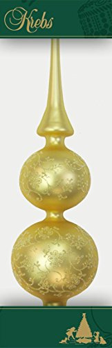 Julgran, dubbel spets, guld matt med dekoration, 33 cm