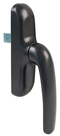 Amig - Maniglia per finestra - Serratura oscillante - Alluminio e PVC - Colore Nero - Avvitato nascosto - Dimensioni: 180 x 35 mm - Altezza: 64 mm - Senza quadrato