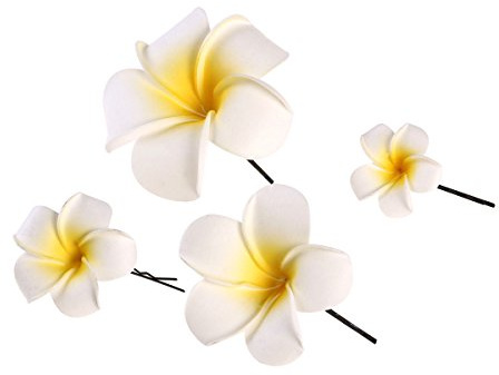 Damen Hawaiian Plumeria Haar Clip Hochzeit Brautschmuck Haarspange Haarspange Haar Zubehör – 4 Stück