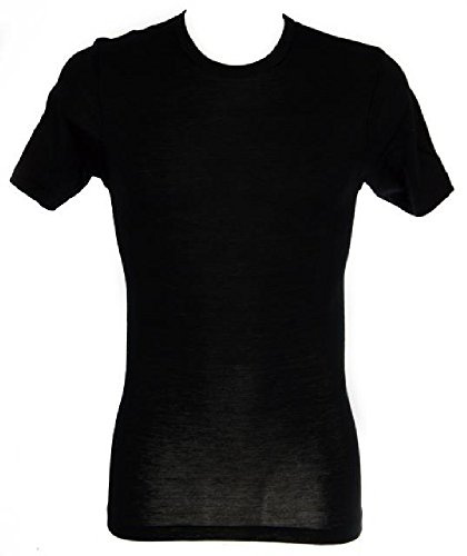 RAGNO Camiciola Canottiera Uomo Manica Corta Girocollo Wool & Silk WSK Articolo 601597 Lana e Seta, 020 Nero, 5-Quinta (EU L - F 4 - USA M - GB 36)