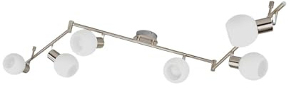 Ceiling Light 'Elaina' dimmable (Modern) in Silver Made of Metal for e.g. Living Room & Dining Room (6 Light Sources, E14) from Lindby | floodlight, Spotlight