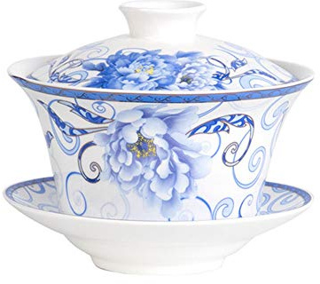 Liang baobao Traditionelles Gaiwan Tee-Set mit Deckel und Untertasse Gongfu Teetasse Porzellan Teetassen 300 ml