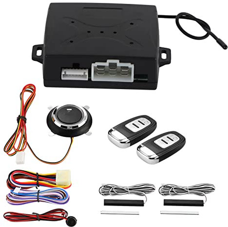 Car Alarm Security System, Universal Car Alarm System Engine Ignition Keyless Entry Push Button Remote Starter