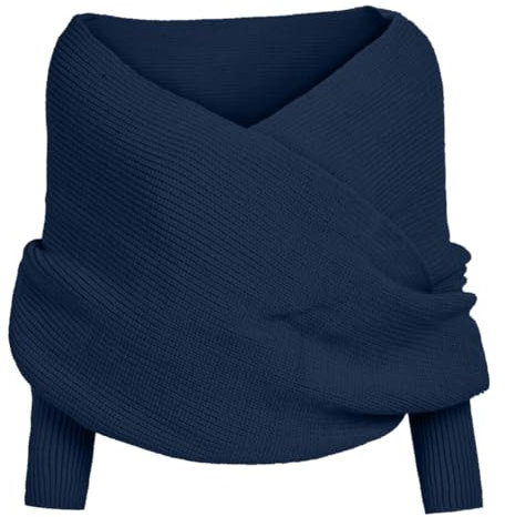 Asudaro Elegante Winter Warm Gestrickt Schals Umhang Einfarbig Wrap Schal Shawl Cape Strickschals Cape Schal Stola mit Ärmel für Frauen und Männer