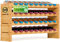 NutriChef Bamboo Wine Rack 4-Tier – Freestanding Wooden Bottle Storage Shelf for Kitchen or Cellar, Holds 36 Wine Bottles, Stackable Design, Easy No-Tool Assembly, 85 x 25 x 53cm