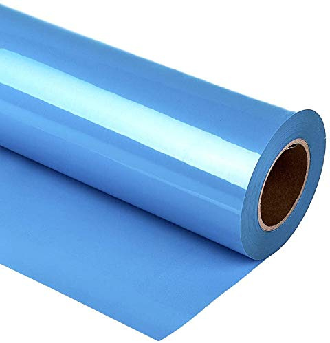 Vinile Termoadesivo per Tessuti 30.5×305 cm,Pellicola per Plotter in Vinile a Trasferimento Termico,Facile da Tagliare e Eliminare,Vinile Permanente per T-Shirt (blu cielo)