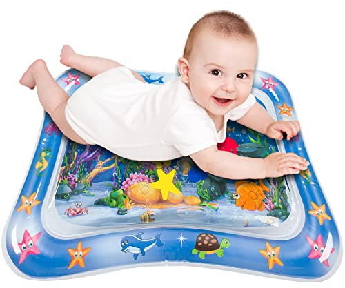 Retoo Wasser Doodle Wassermatte Baby Wasserspielmatte für 3, 6, 9 Monate Sensorisches Spielzeug Aufblasbare Spielmatte Wassergefüllte Babyspielzeug Motorikspielzeug Unterwasserwelt 66x50cm