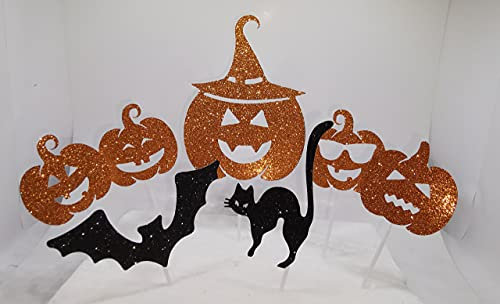Halloween 7 x set Cake Topper Geburtstag Torten Stecker Kuchen Deko Gold Silber