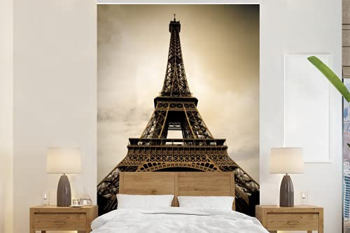 MuchoWow Papier peint Tirage photo sépia de la Tour Eiffel à Paris Papier peint photo 155x240 cm Papier peint imprimé