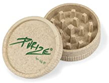 PURIZE® - Bio Grinder 2-teilig handbetrieben aus Kunststoff mit organischem Anteil - Kräuter- & Spicemühle mit 55 mm Durchmesser - Biologisch abbaubarer Crusher für Kräuter, Gewürze, Kaffee uvm.