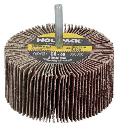 Abanico Lija Grano 60 Medida Ø 80 x 40 mm. Disco Abrasivo Laminas, Ruedas Mil Hojas, Ruedas Abrasivas,Lijado,Desbaste,Pulir