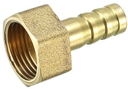 QUARKZMAN 8mm Púas x 3/8 PT Hembra Rosca Latón Espiga Manguera Montaje x 1uds Tubo Conector Adaptadores para Manguera Conexión, Conector de Lengüeta de Latón [Dorado Tono]