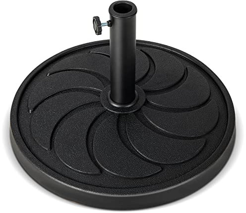 COSTWAY Sonnenschirmständer 18 kg, runder Schirmständer für Schirmstangen von 38/48 mm, Ø54 cm Marktschirmständer Sonnenschirmfuß für Garten, Balkon, Schwarz