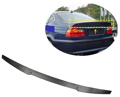 GENMAIBIGAO Auto Heckspoiler Spoiler für BMW 3 Series E46 4Door 1996-2004,Kohlefaser Kofferraumdachspoiler Flügel Kofferraumspoiler