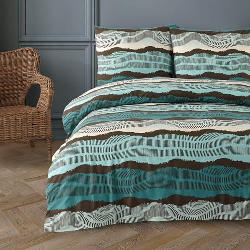 Buymax® Bettwäsche 135x200 80% Baumwolle, 20% Polyester 4-Teilig Bettbezug - Bettwäsche-Set 135 x 200cm mit 2 mal Kissenbezüge 80x80cm, ÖKO-TEX Baumwollmischung-Bettdeckenbezug mit Reißverschluss